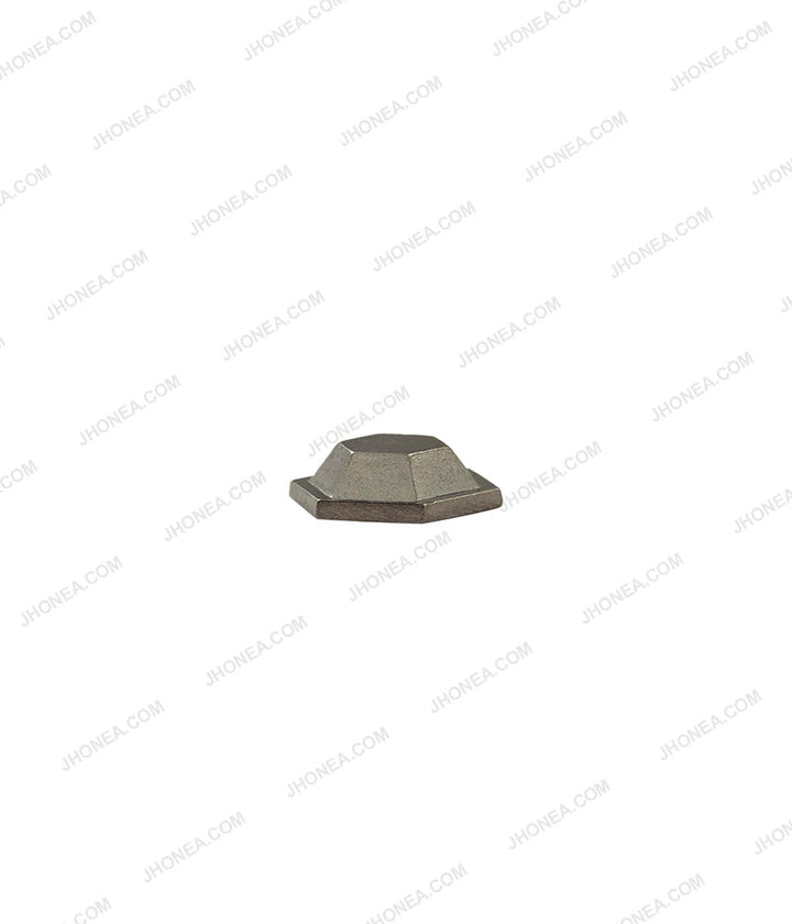 Western Style Hexagon Shape Gunmetal Hotfix Studs for Blazers