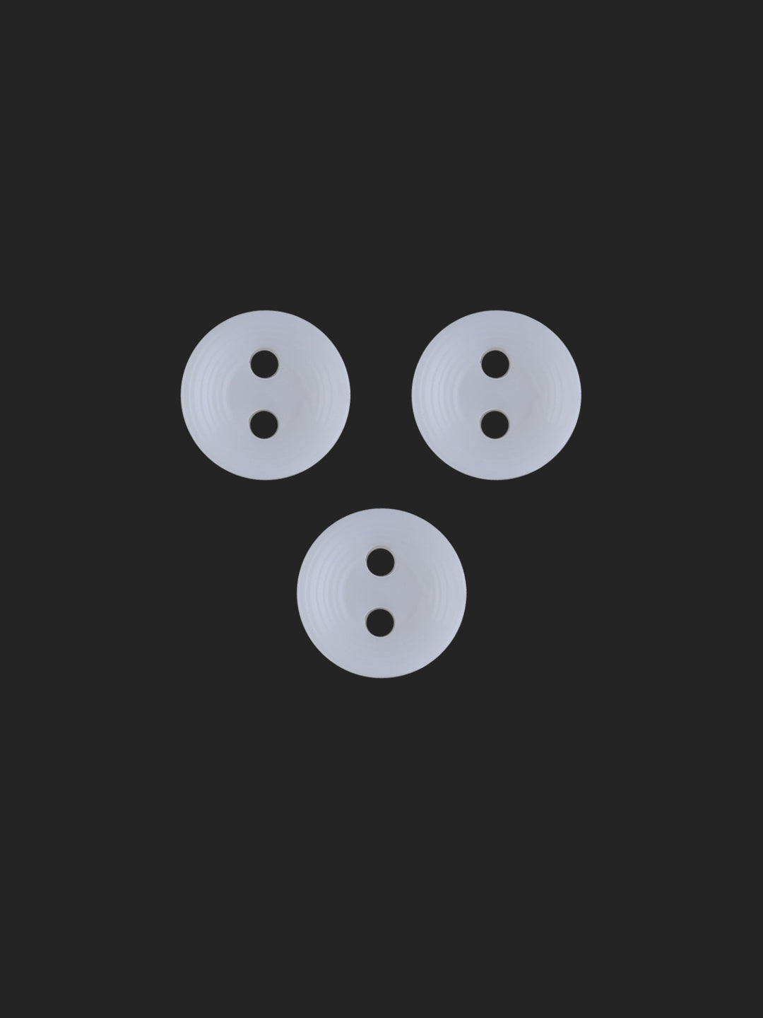 White Round Shape 2-Hole 9mm Shirt Button