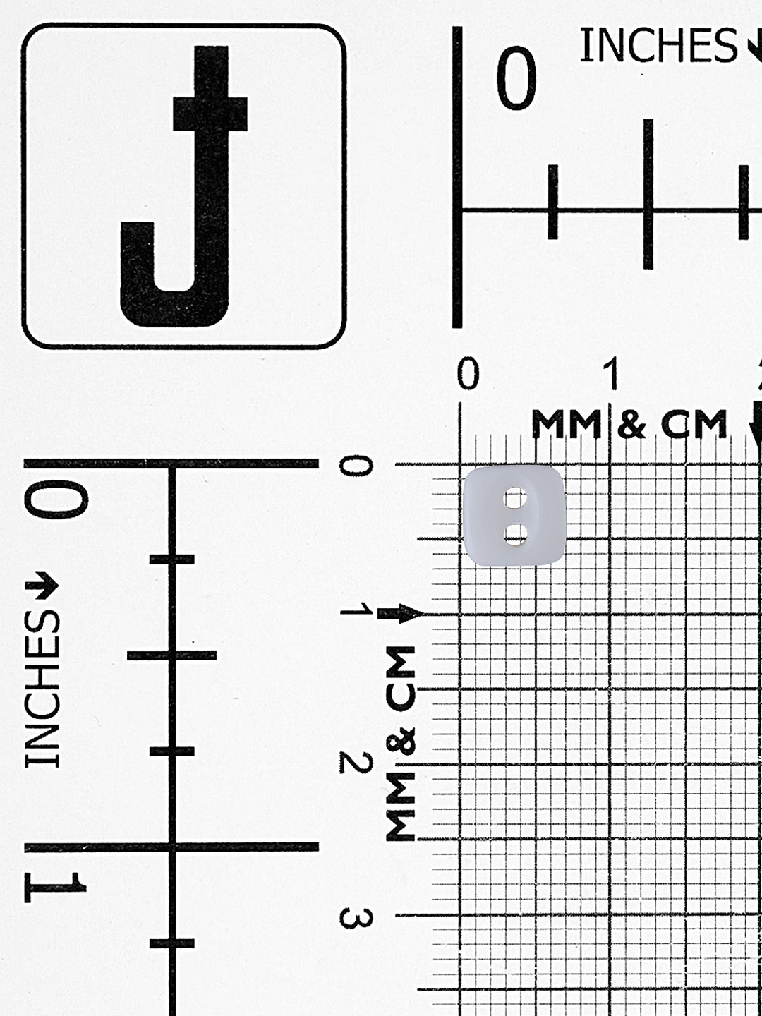 White Rounded Square Shape 2-Hole 7mm Shirt Button