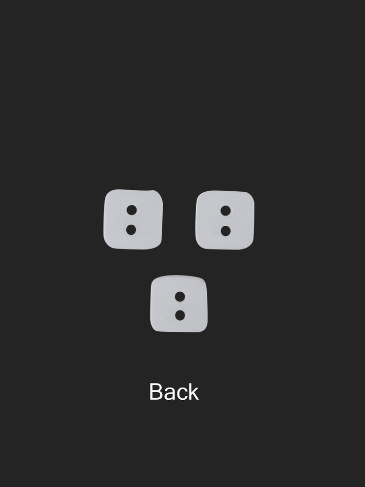 Dual Tone Rounded Square Shape 2-Hole 7mm Shirt Button