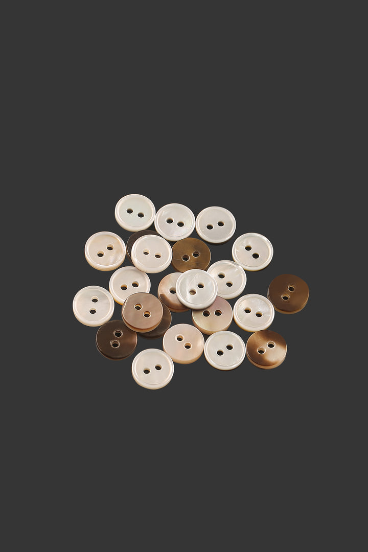 Small Rounded Rim 2-Hole Shirt Button