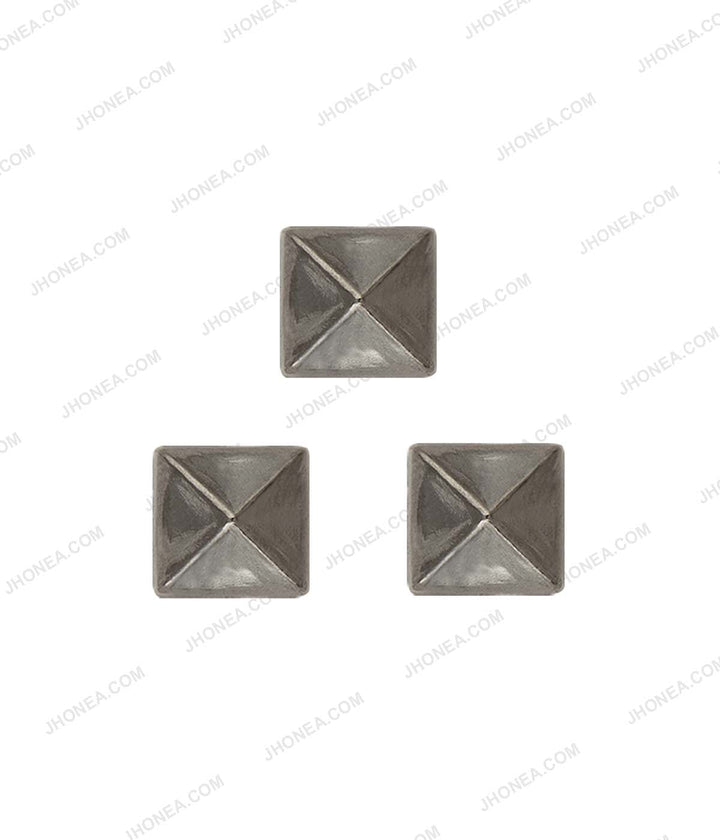 Western Style Square Shape Gunmetal Hotfix Studs for Jackets