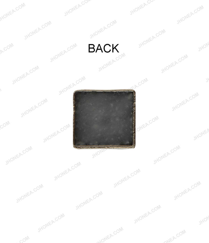 Western Style Square Shape Gunmetal Hotfix Studs for Jackets