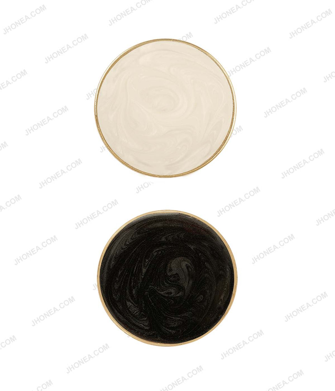 Premium Black & White Marble Texture Decorative Metal Buttons 17mm & 22mm