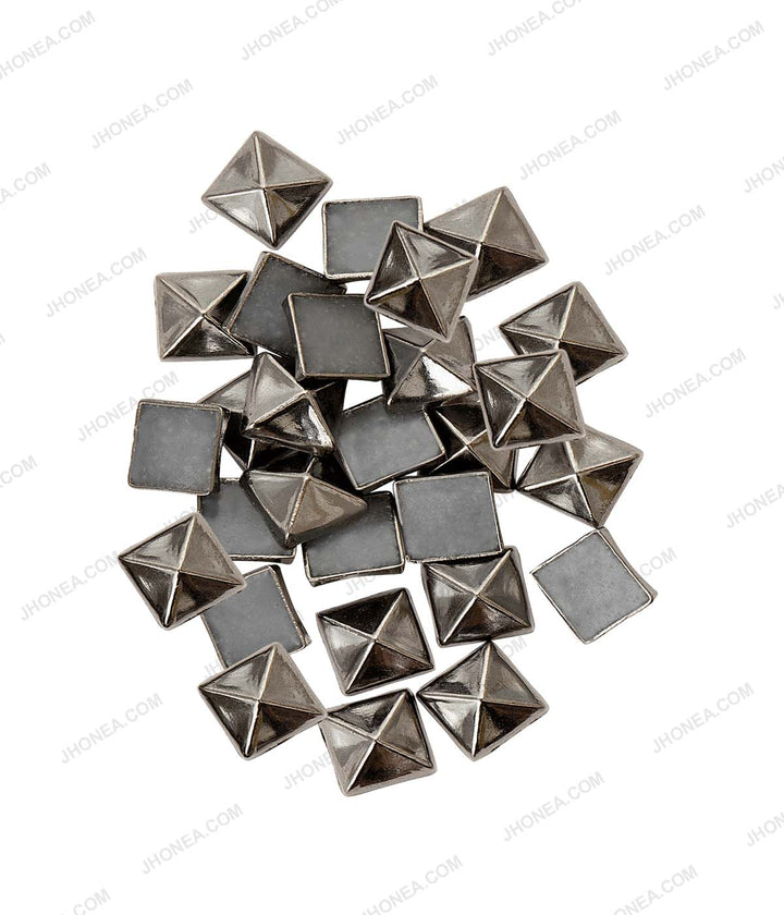 Western Style Square Shape Gunmetal Hotfix Studs for Jackets