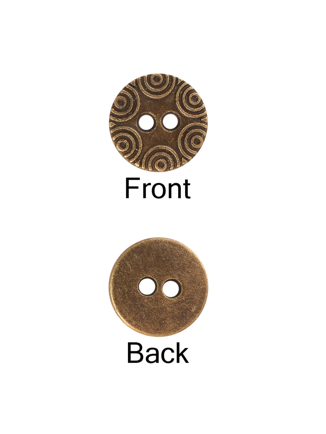 Decorative Round Shape 2-Hole Metal Button