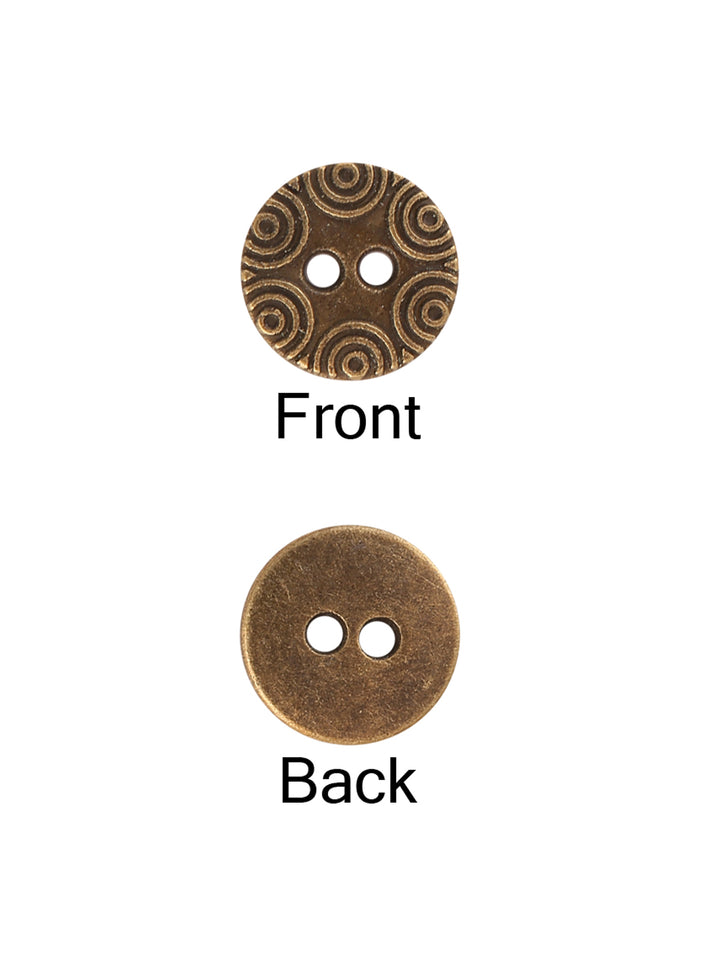 Decorative Round Shape 2-Hole Metal Button