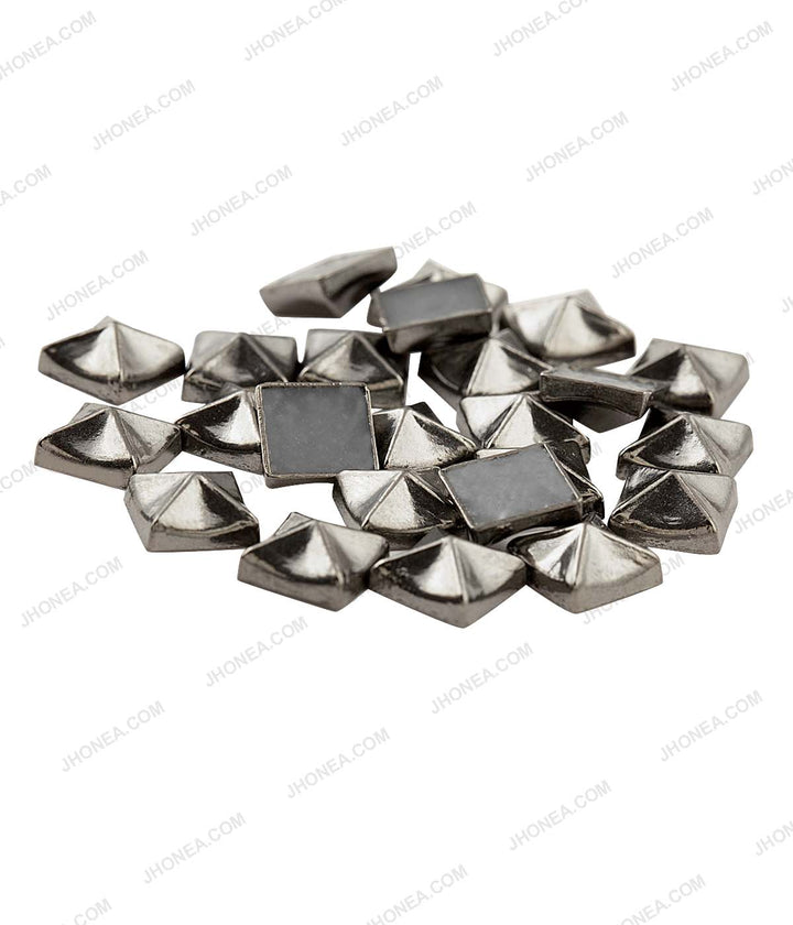 Western Style Square Shape Gunmetal Hotfix Studs for Jackets