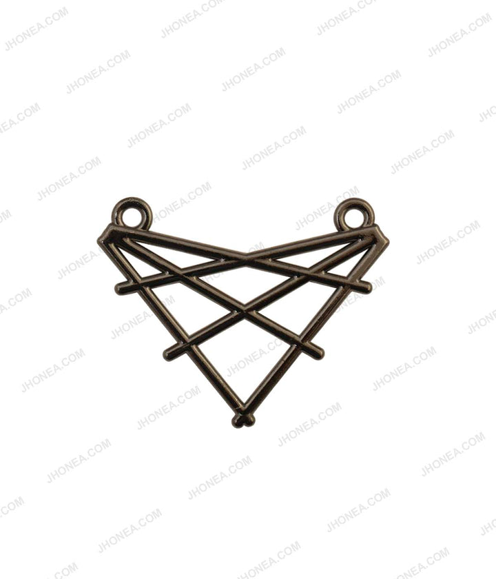 Geometric Criss-Cross Pattern Statement Clothing Accessory in Dark Gunmetal Color