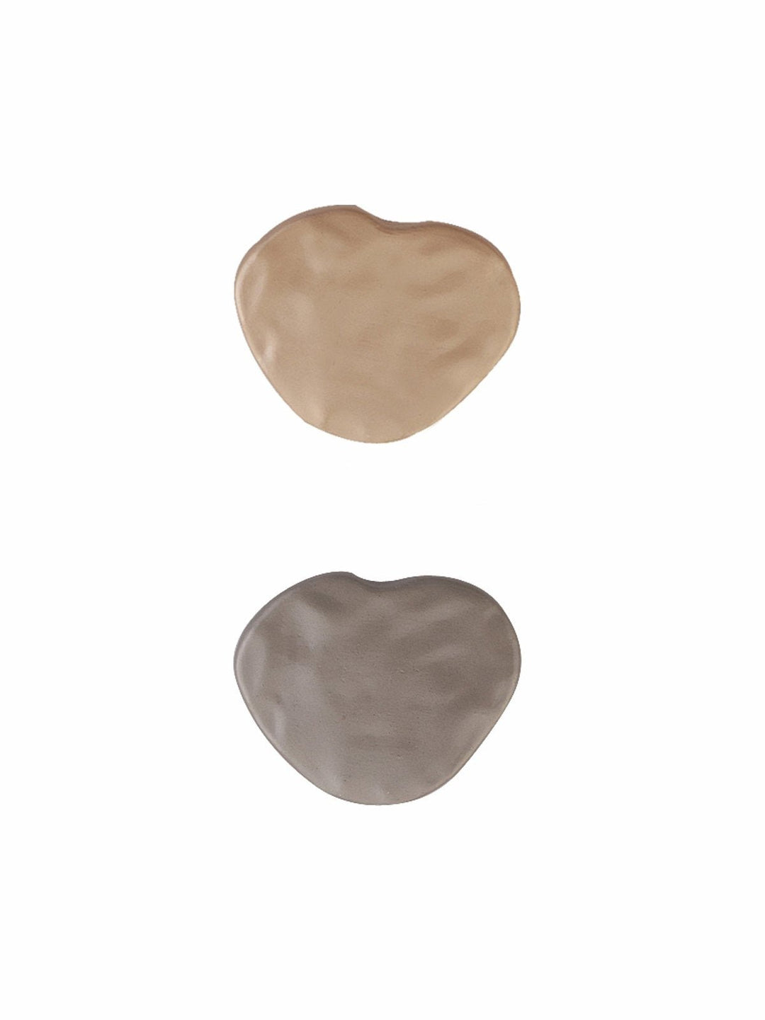 Uneven Heart Shape Matte Gold/Matte Silver Finish Downhole Loop Button