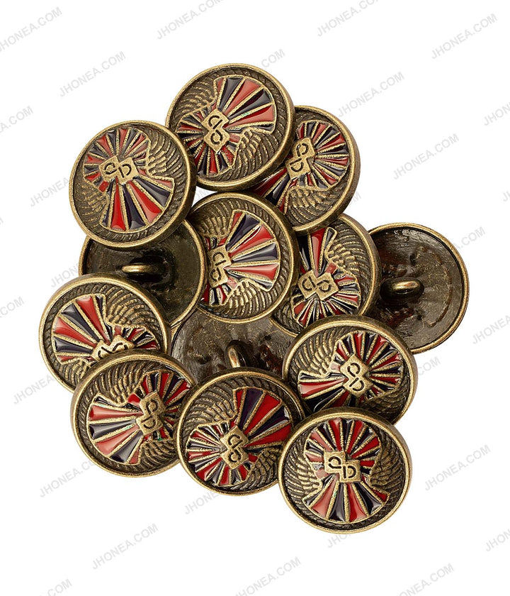 Regal Design Antique Brass with Enamel Surface Jacket Buttons