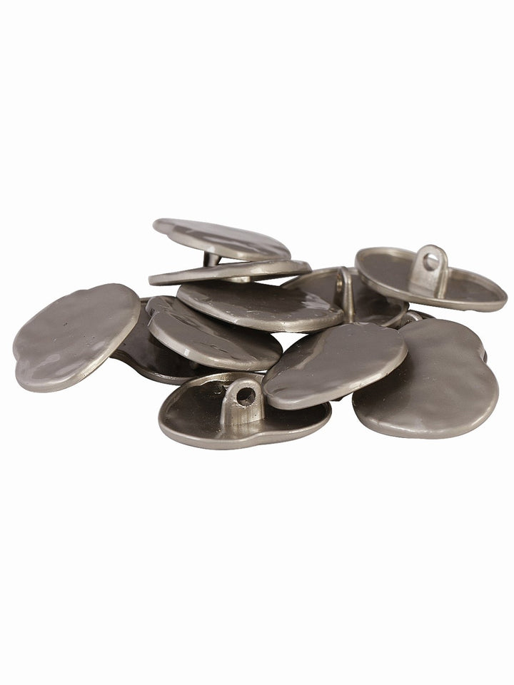 Uneven Heart Shape Matte Silver Finish Downhole Loop Button