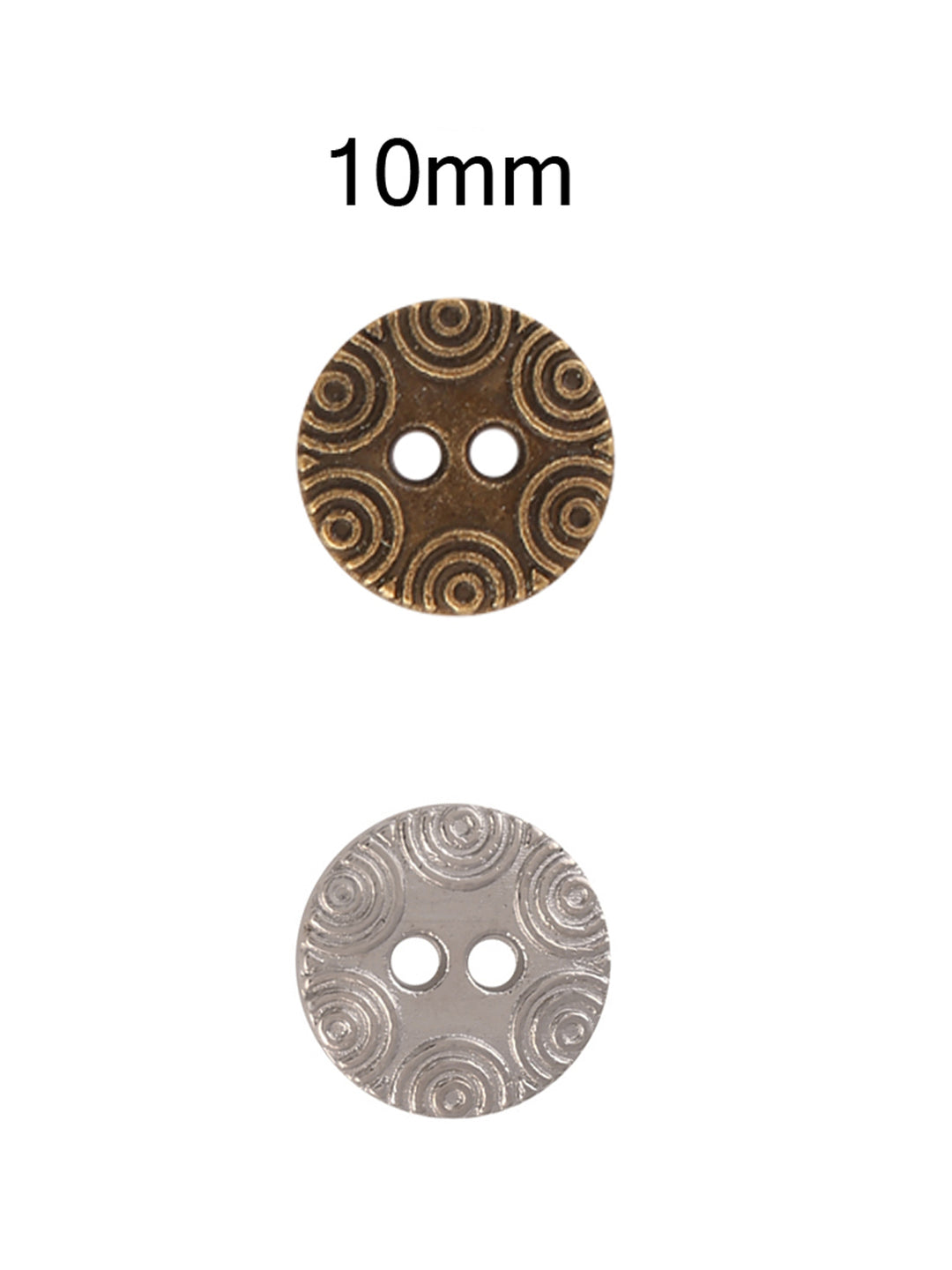 Decorative Round Shape 2-Hole Metal Button