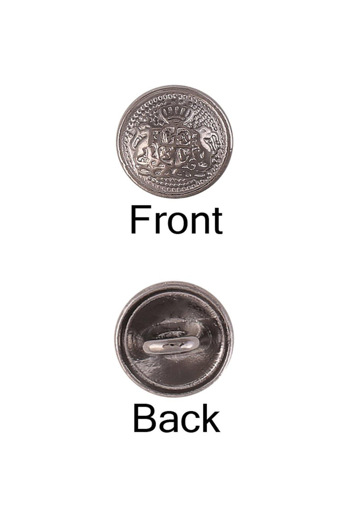 Engraved Design Round Shape Downhole Loop Metal Button - Jhonea Accessories