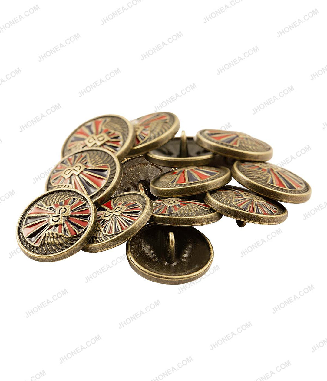 Regal Design Antique Brass with Enamel Surface Jacket Buttons