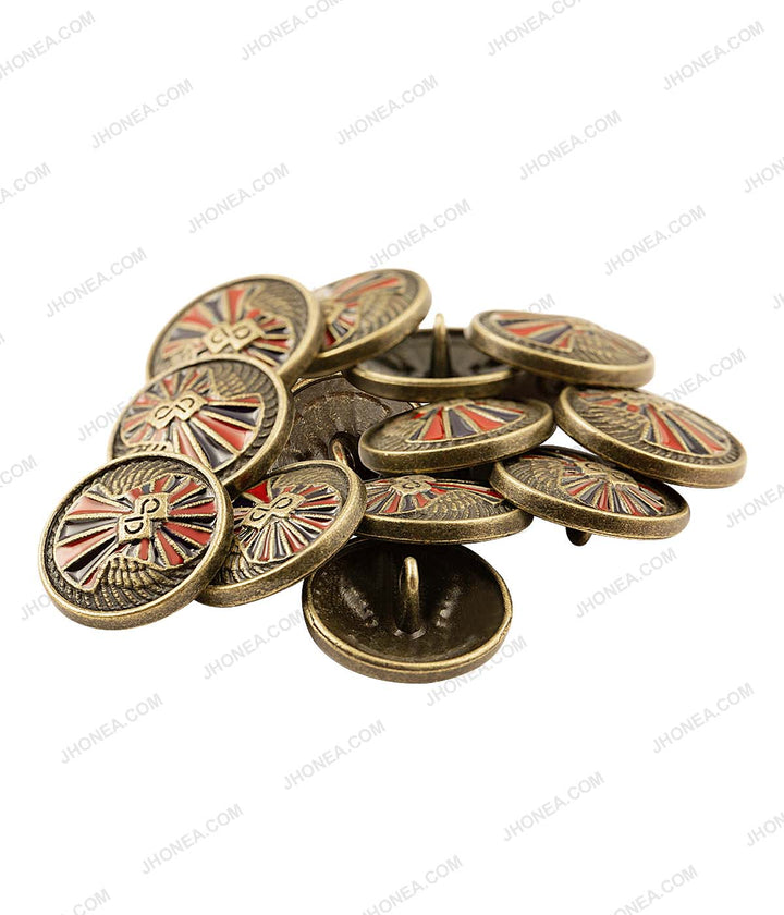 Regal Design Antique Brass with Enamel Surface Jacket Buttons