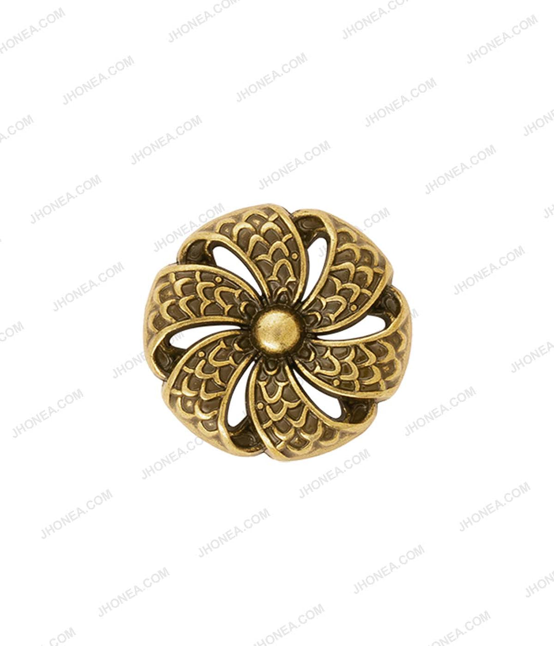Antique Ancient Tibetan Style Flower Design Metal Buttons