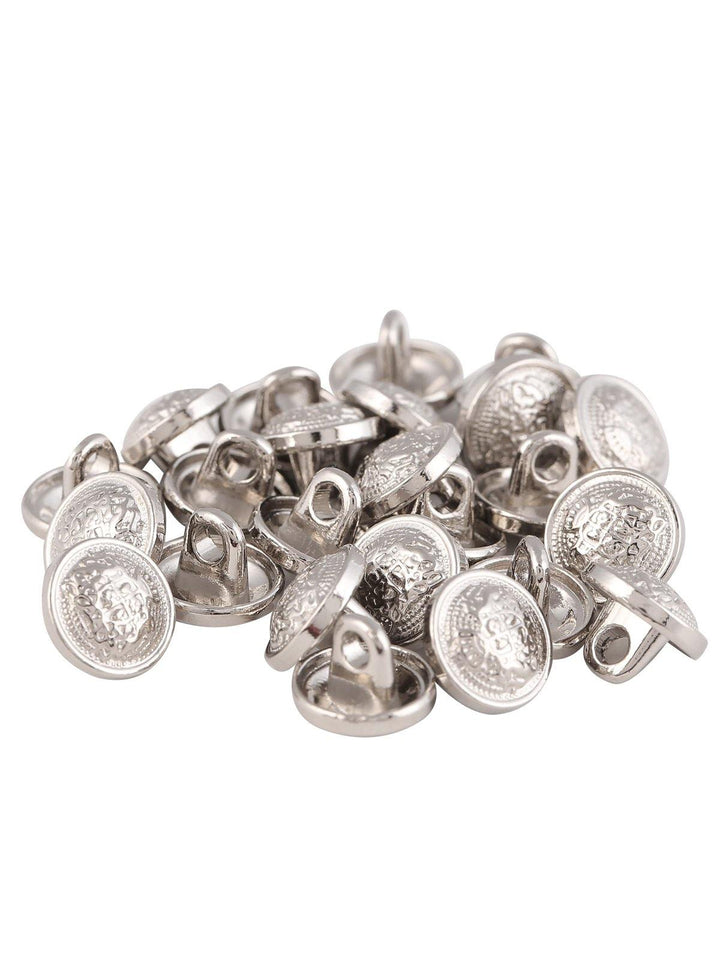 Engraved Design Round Shape Downhole Loop Metal Button - Jhonea Accessories