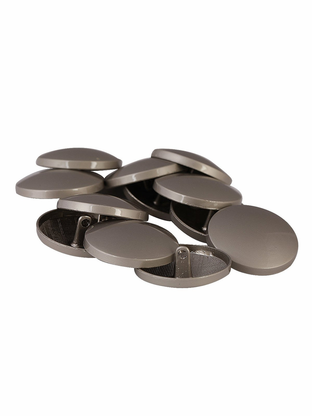 Round Shape Smooth Surface Matte Silver Color Finish Hollow Back Shank Metal Button