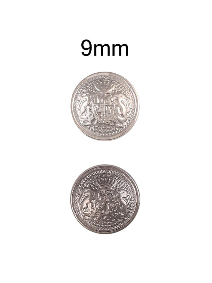 Engraved Design Round Shape Downhole Loop Metal Button - Jhonea Accessories