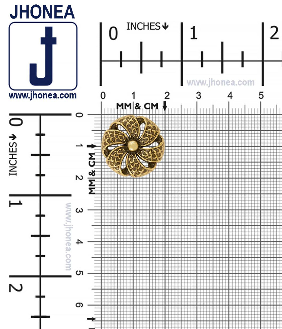 Antique Ancient Tibetan Style Flower Design Metal Buttons