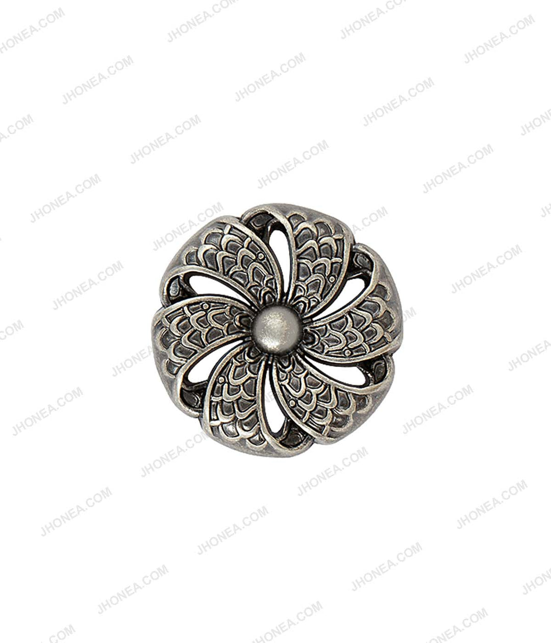 Antique Ancient Tibetan Style Flower Design Metal Buttons