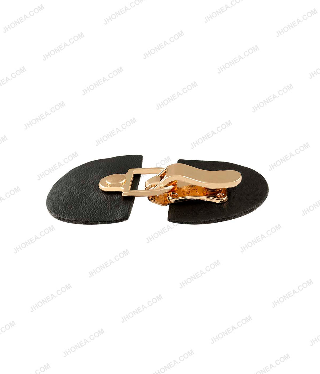 Small Openable Clip Shiny Gold with Black PU Buckle