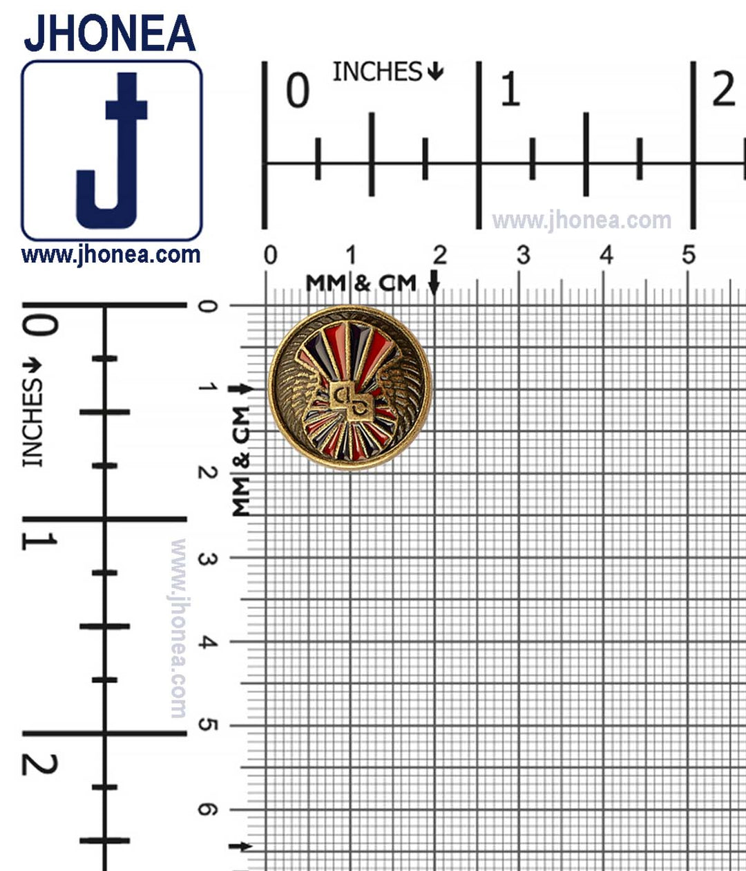 Regal Design Antique Brass with Enamel Surface Jacket Buttons