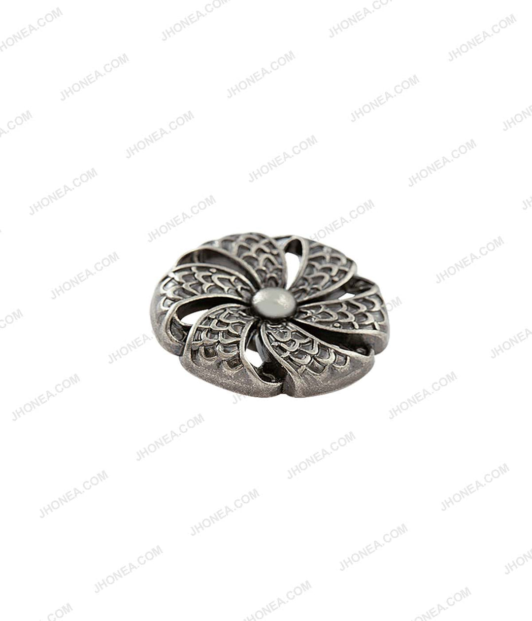 Antique Ancient Tibetan Style Flower Design Antique Silver Metal Buttons