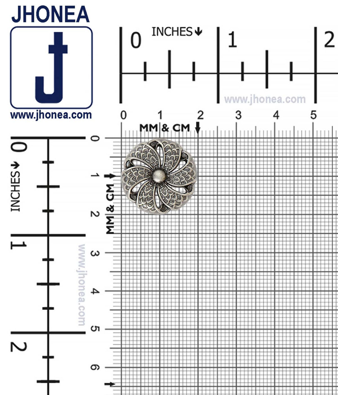 Antique Ancient Tibetan Style Flower Design Metal Buttons