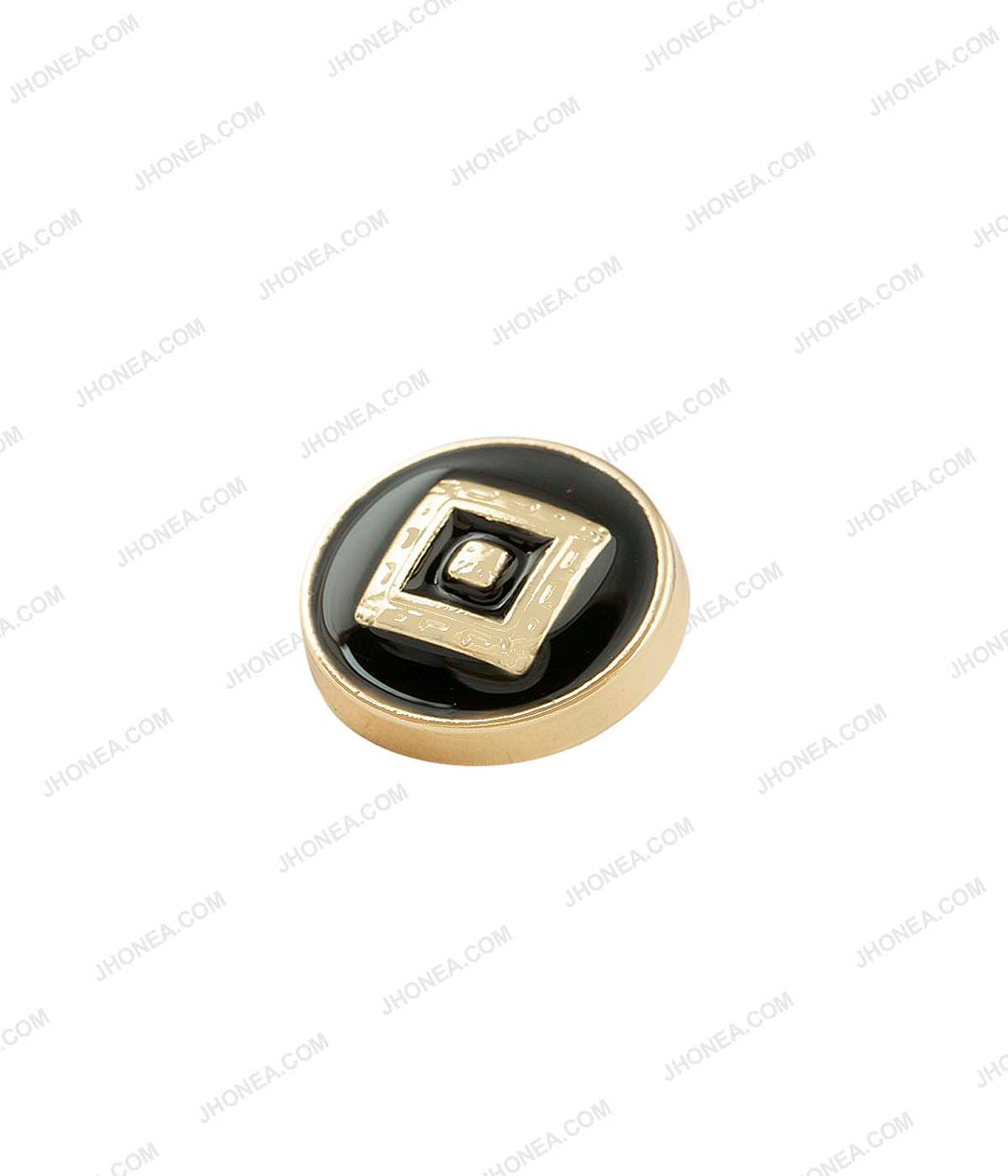 Shiny Gold & Shiny Silver Black Enamel Royal Men's Shirt Buttons
