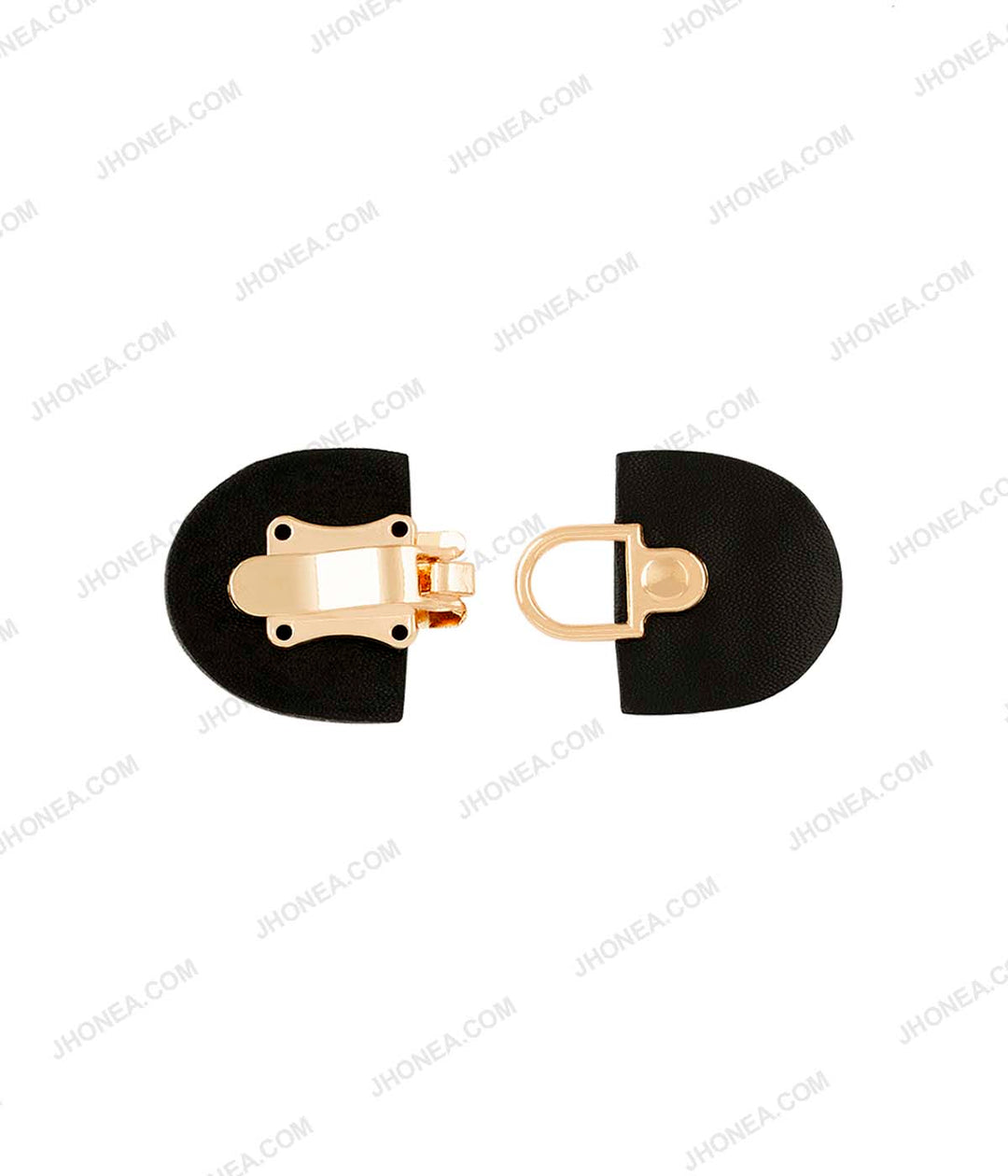 Small Openable Clip Shiny Gold with Black PU Buckle