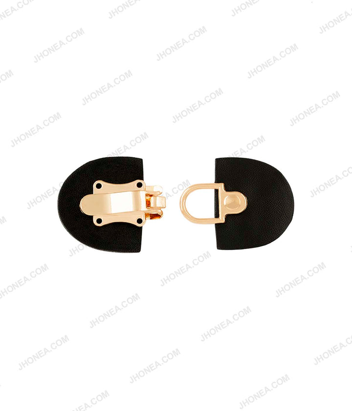Small Openable Clip Shiny Gold with Black PU Buckle
