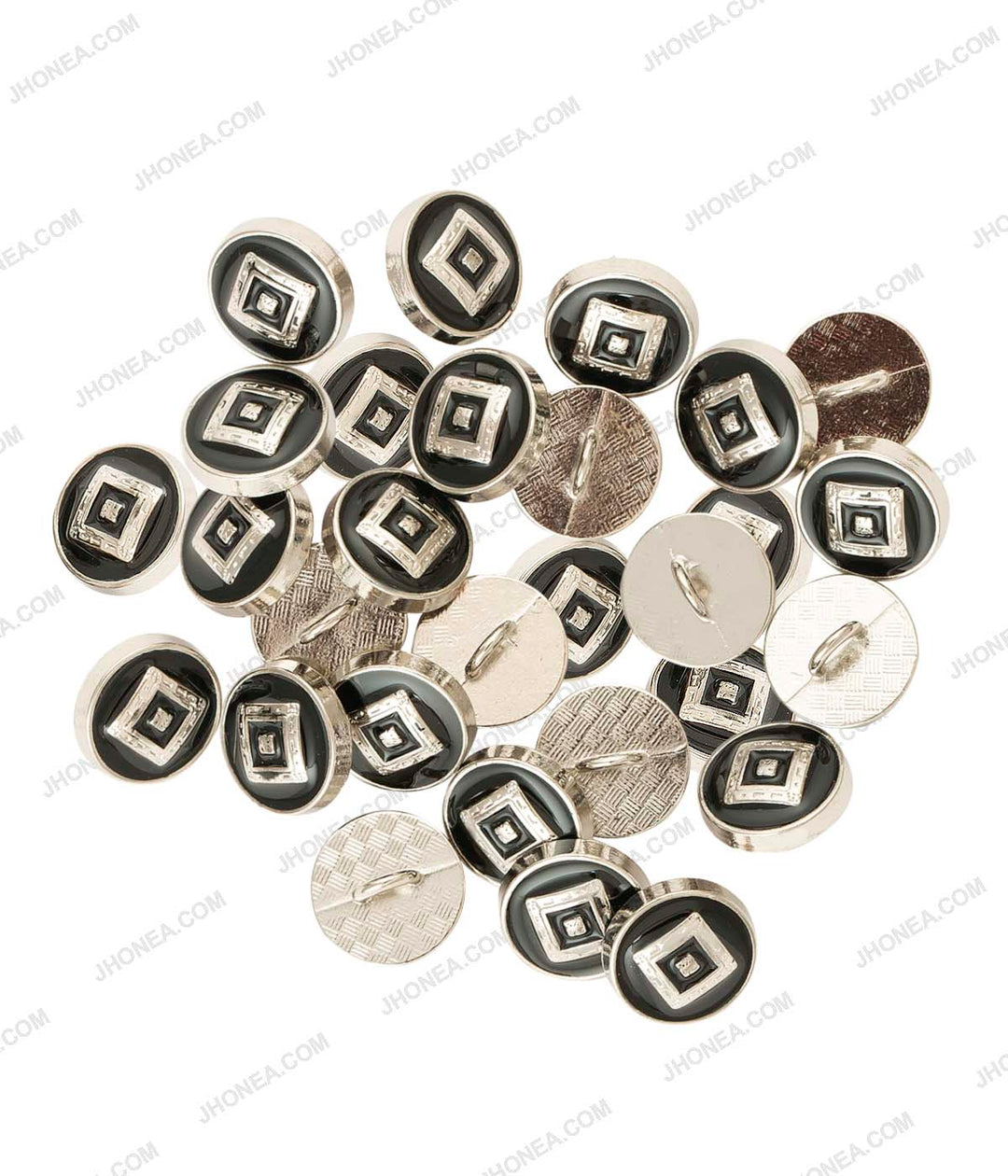 Shiny Gold with Black Enamel Royal Men's Shirt Buttons