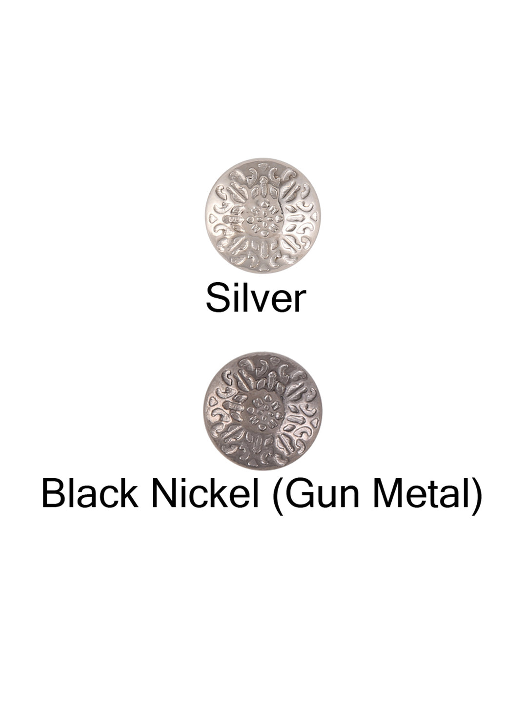 Engraved Design Round Shape Shank Metal Button