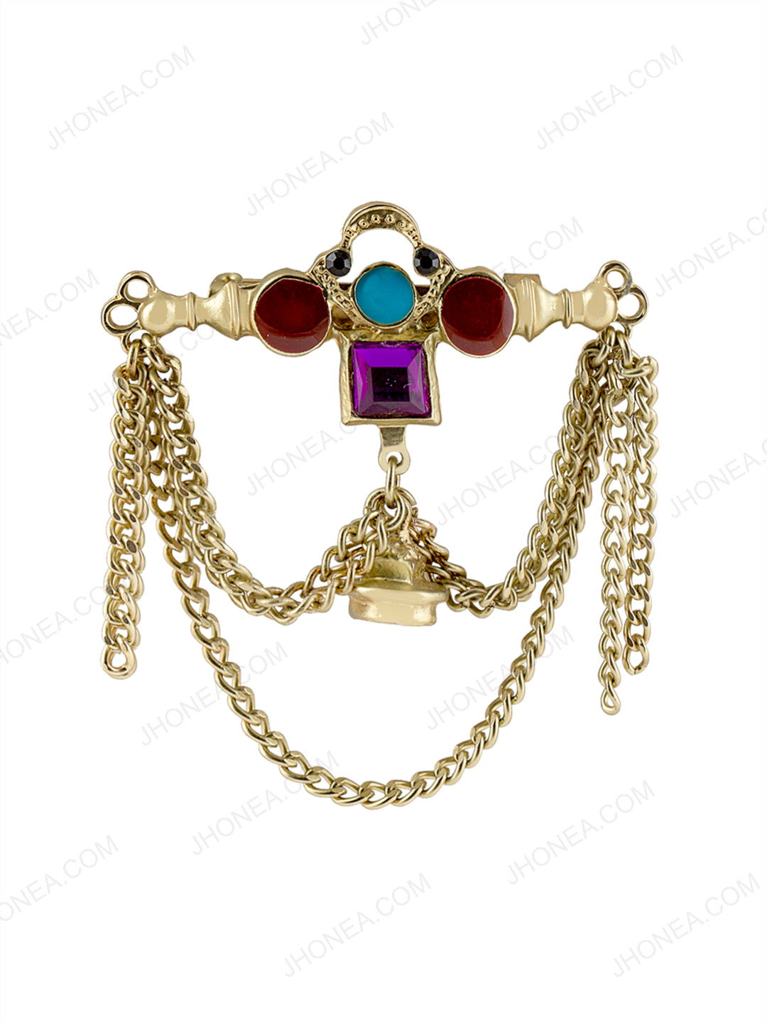 Classic Vintage Beads & Chain Hanging Brooch
