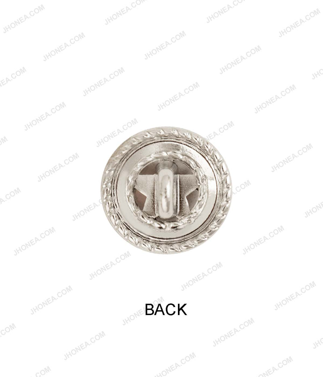 Shiny Silver Star Rope Rim Edge with Black Enamel Shirt Buttons