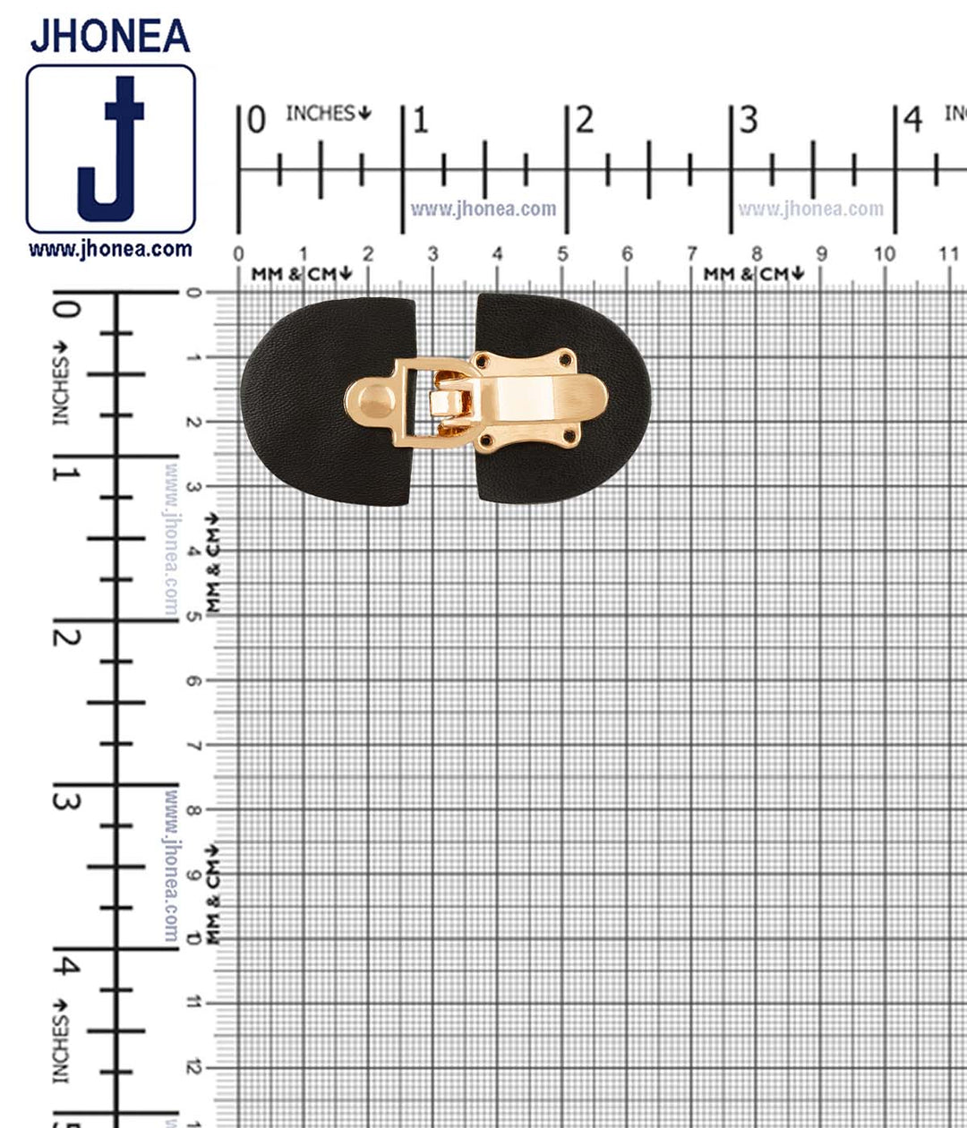 Small Openable Clip Shiny Gold with Black PU Buckle