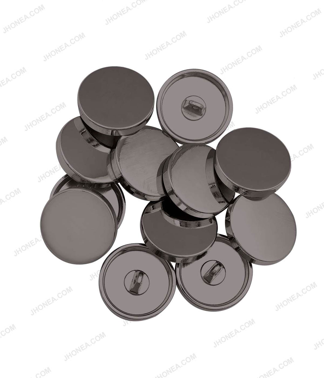 Premium Smooth Shiny Black NIckel (Gunmetal) Surface Shirt/Coat Classic Loop Metal Buttons