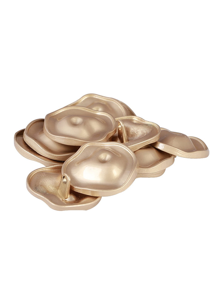 Uneven Round Shape Matte Gold Colour Finish Shank Metal Button