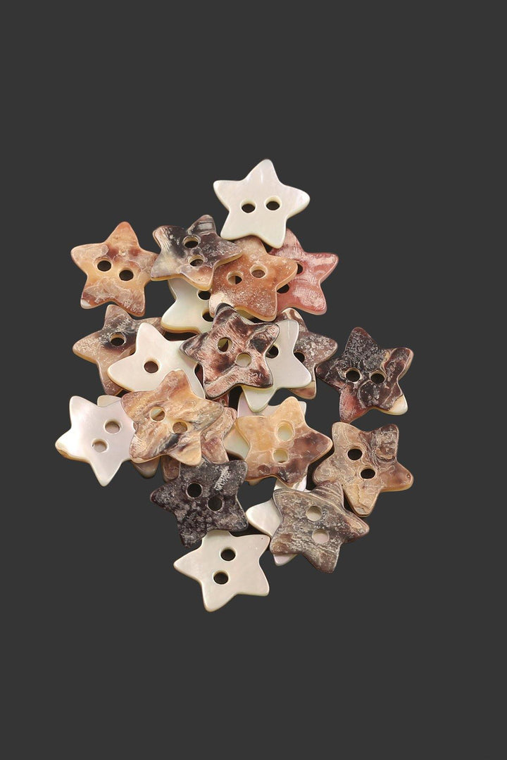 Star Shape 2-Hole Natural Color Fancy Button