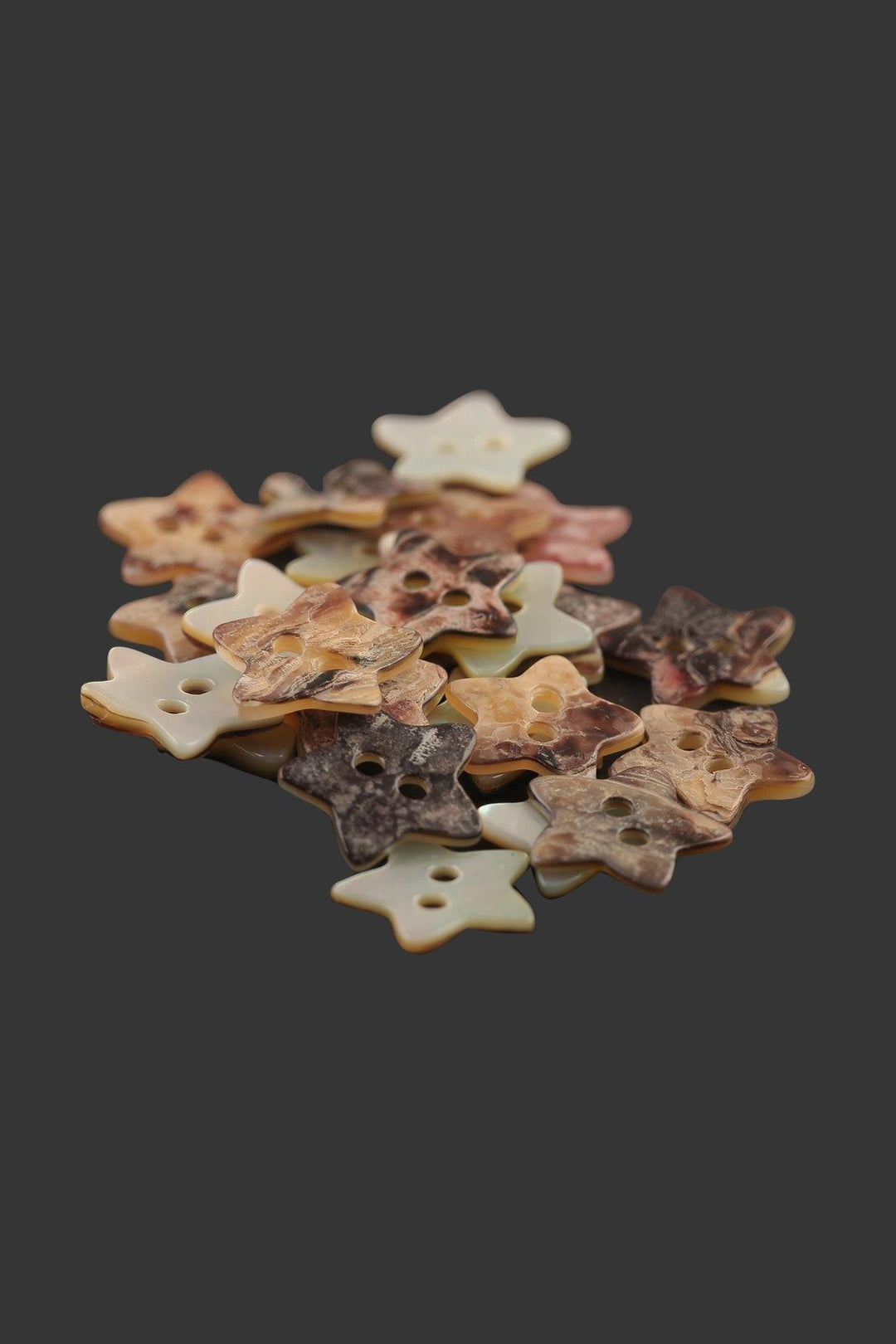 Star Shape 2-Hole Natural Colour Fancy Button