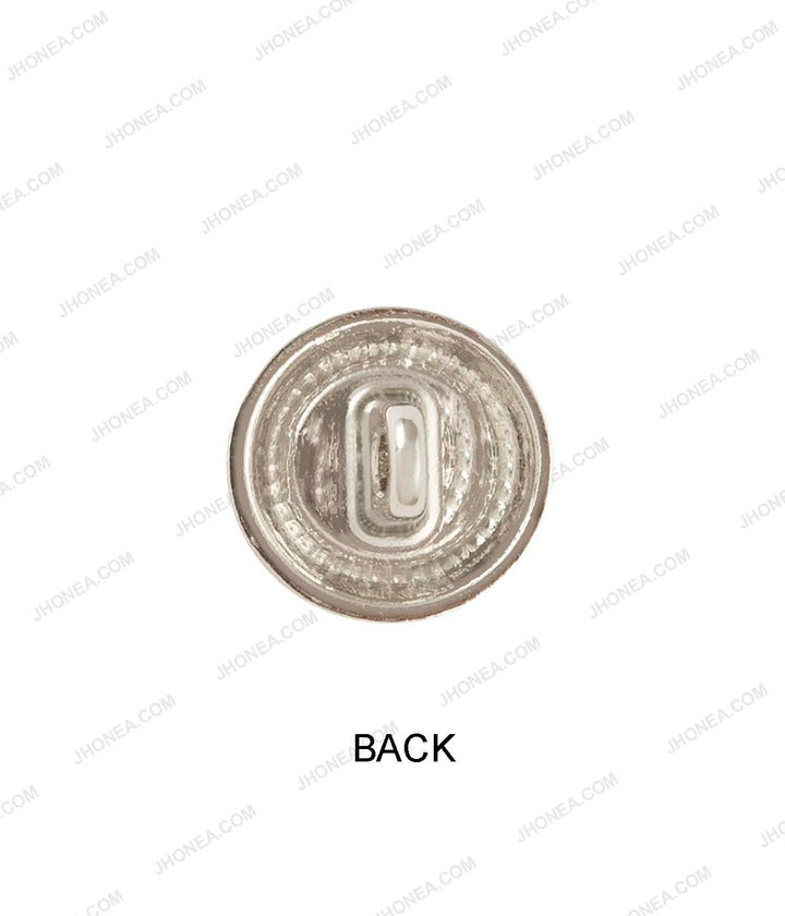 Shiny Silver Engraved lines Rim Border with Black Enamel Shirt Buttons