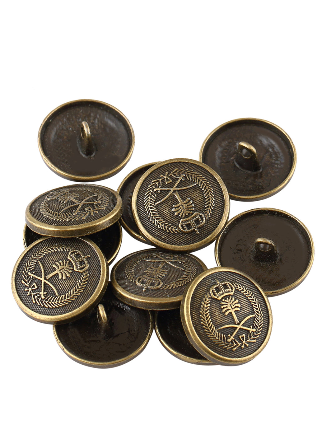 Royal Emblem Design Antique Brass Blazer Button