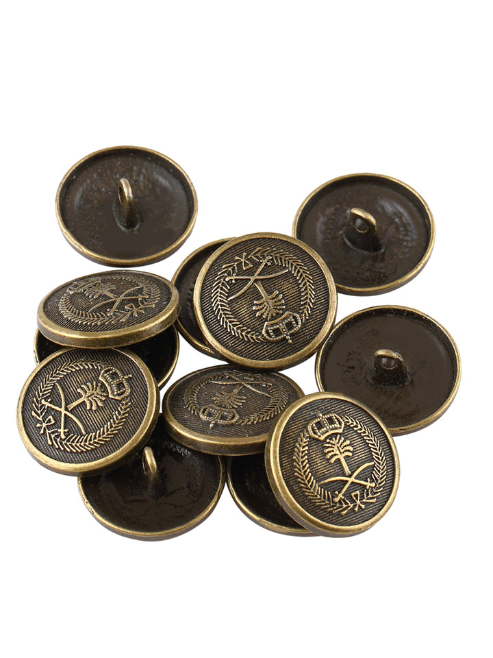 Royal Emblem Design Antique Brass Blazer Button