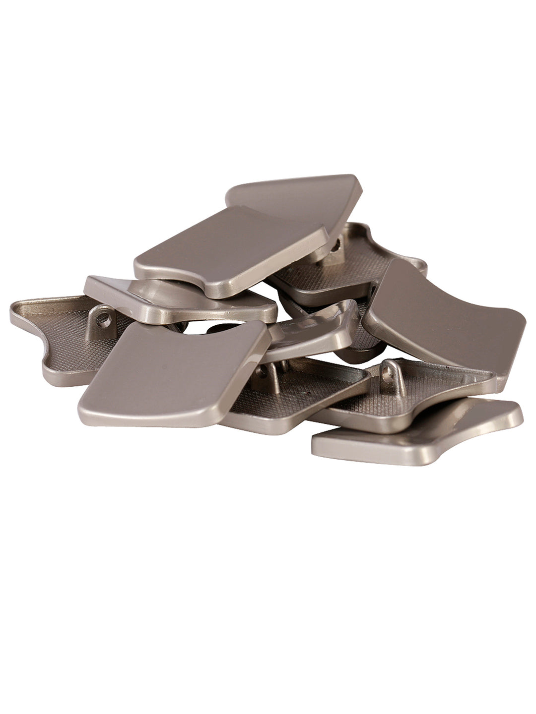 Square Shape Matte Finish Downhole Loop Shank Metal Button in Matte Silver Color