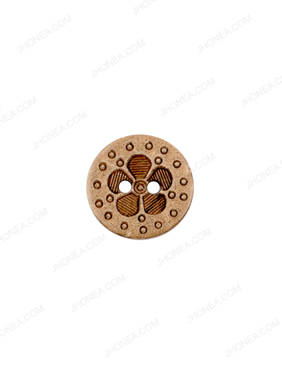 Flower Design Round Coco Natural Buttons