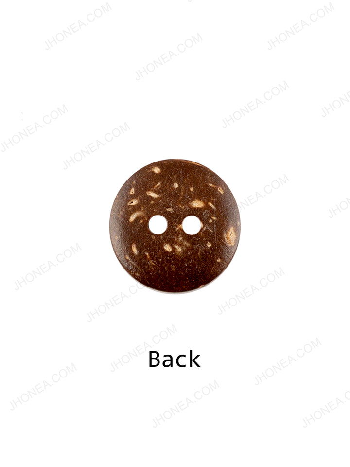 Flower Design Round Coco Natural Buttons