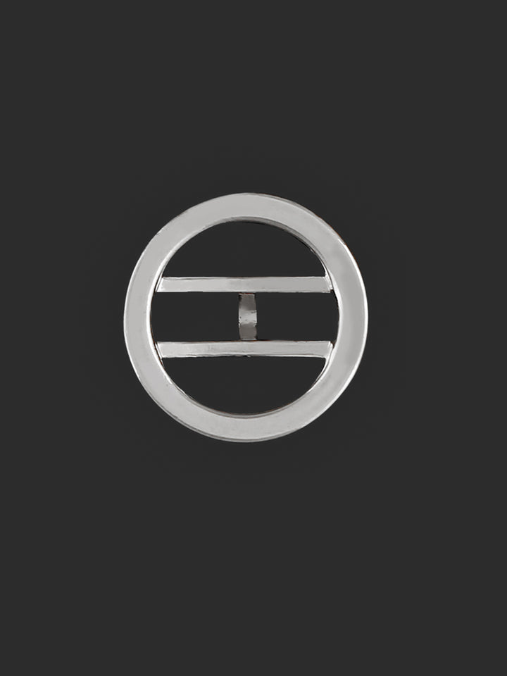 Shiny Silver Round Ring Shape Shank Metal Button