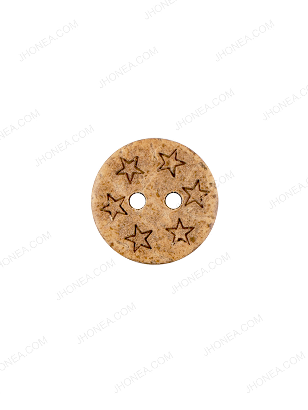 Star Design Round Coco Natural Buttons